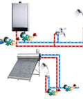 Diagram showing installation of Home Shower Water Pressure Booster Pump 115V 60Hz Three Quarter Inch Outlet 90W Auto Boost Pump system.