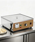 Electric Dim Sum Steamer Machine With Dry Boil Alarm Four Hole Design for fast batch steaming in home kitchen.