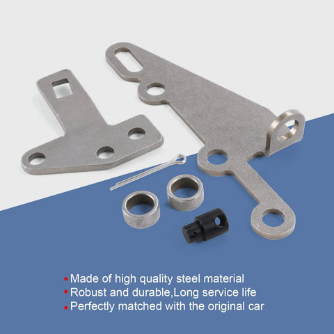GM Automatic Transmission Shifter Cable Bracket And Lever Kit Built Tough For TH400 TH350 kit components displayed on surface