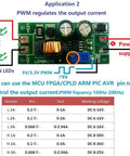 72W Led Driver Module With Slick Pwm Regulator delivering 6V To 50V DC input with wiring and PWM connections.