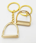 Elegant Stirrups and Snaffle Bit Key Rings D Shaped Keychain in polished sturdy alloy for equestrians and horse lovers
