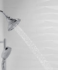 Bancroft Handheld Showerhead With Katalyst 3 Function Sprayface featuring massage and silk sprays in polished chrome finish, showering