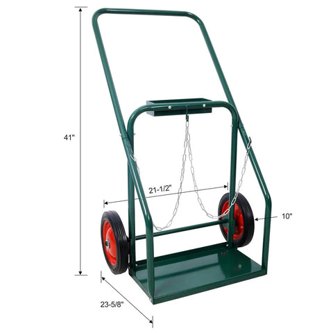Heavy Duty Dual Cylinder Hand Truck Cart With 440 Pound Load Capacity For Welding Equipment Mobile Dolly With Measurements