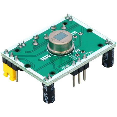 Close-up of a single sensor from the 5 Pack PIR Motion Sensor Kit Compatible With HC SR501 For Arduino Raspberry Pi STM32, showing circuit board.