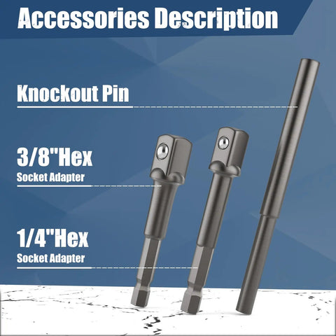Upgrade Bolt Extractor Kit For Damaged Bolts And Nuts, 32 Piece Socket Set with 1/4 Inch and 3/8 Inch Socket Adapters and Knockout Pin