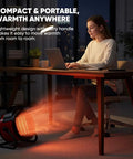 "Space Heater 1500W PTC Cranks Out Fast Heat With 90 Degree Adjustable Angle, 6M Heat Throw, Stable Base For Indoor Use" in bedroom setting