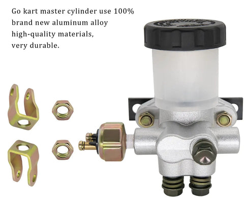 Go Kart Hydraulic Brake Master Cylinder Assembly For 90cc Through 250cc Go Karts And ATVs, aluminum alloy cylinder with accessories