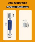Top Rated Furniture Cam Lock Screws And Connectors M6 X 40mm Zinc Plated Steel Build for wood boards, showing sizes and fastener details.