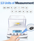 No Nonsense Ultra Precise 500g X 0.001g Pro Grade Analytical Balance Scale with windshield, LCD display, measuring unit options