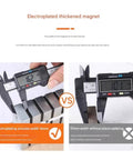 Electroplated thickened magnet measurement comparison showing 16mm width vs 10mm without electroplating.