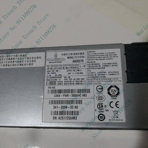 Hot Swappable Rack Ready Power Supply Module Replacement Card For C3KX Switch PWR 350WAC PA-1351-1A-LF High Efficiency Durable Plug And Play For Seamless Network Power And Easy Hot Swap Maintenance, label view