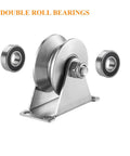 V Groove Gate Roller For Heavy Duty Sliding Gates With Double Bearings Stainless Steel Wheel And Solid Bracket Plate Casters
