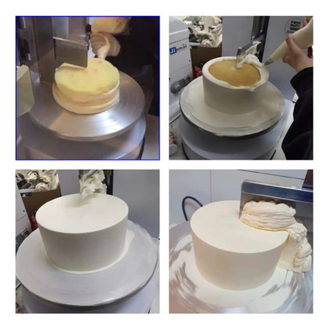Semi Automatic Cake Icing Machine For Birthday And Wedding Cakes 4 To 12 Inch Round Cake Decorating Tool With Adjustable Scraper