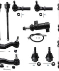 11 Piece Front Suspension Kit For 01 10 Chevy Silverado 2500HD Fits Silverado 2500 3500 And Avalanche 2500 Front End Upgrade For A Smoother Safer Ride And Crisp Handling, black steel steering parts