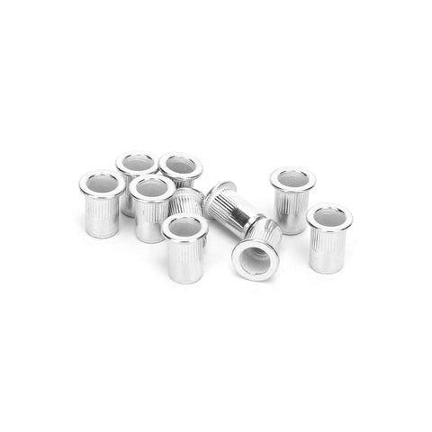 200 Pc M6 Aluminum Rivet Nuts Pack Zinc Plated Hex Body Fasteners on white background for DIY builds.