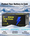 Badass Heavy Duty 24 Volt 314Ah LiFePO4 Battery Bank With 300A Smart Bms Bluetooth Connectivity For Rv Motorhomes Home Solar Storage Off Grid Adventures And Boat Power in cold environment.