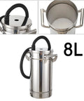 8 Liter Fluidized Powder Hopper Tank For Coating Machines And Hvlp Sprayers Stainless Steel Small Paint Bucket 201 Grade with hose.