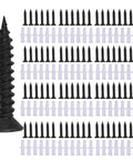 Black M4 Wood Screws Kit 100 Pcs Self Tapping Phillips Flat Head Drywall Screws Plus M6 Anchors in detailed layout