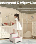 Top Shelf Two Pack Todder Step Stool For Bathroom Sink With Non Slip Rubber Base That Provides Zero Hassle Stability And Helps Kids Grab Their Toothbrush Like A Pro, child using step stool.