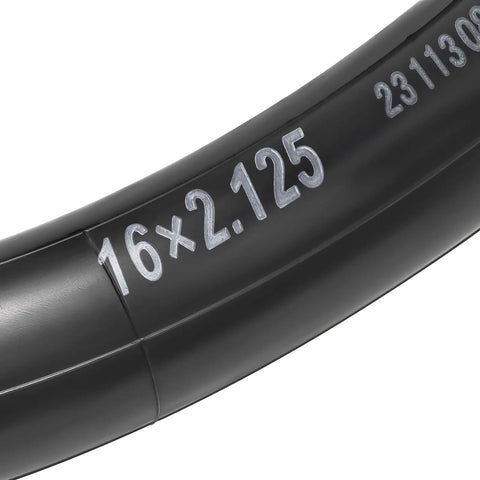 16x2.125 Replacement Butyl Inner Tube with CR202 Bent Valve Stem 2 Pack fits 16 inch tires visible close-up