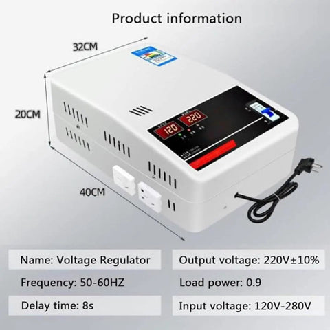 No Sweat Heavy Duty Automatic Voltage Stabilizer Built Tough For Your Home Gear Pure Copper Coils dual digital display and inputs.