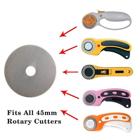 45mm Rotary Cutter Blades Pack Of 10 For DIY Quilting Sewing And Crafts Fits Fiskars Olfa Martelli Dremel Truecut And DAFA Rotary Cutters