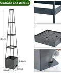 Two Pack Raised Garden Bed Planter Boxes With Trellis, 58.3 Inch Tall For Climbing Tomatoes And Vines, Self Watering System