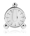 60 Minute Mechanical Kitchen Timer With Loud Alarm No Batteries Needed Visual Countdown Timer For Easy Kitchen Management And Precise Timing Perfect For Meal Prep And Quick Bake Sessions 1 Pack, silver design