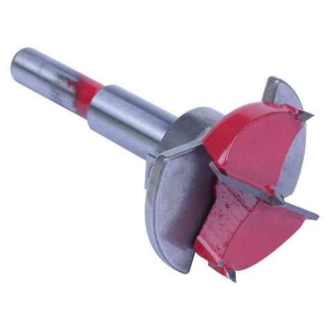 Hinge boring drill bit, 35mm carbide with red coating and metal shank