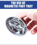 Magnetic Tray Set For Mechanics Gearhead Favorite 3 Piece Round Stainless Steel Magnetic Parts Tray Kit In 3 In 4 In And 6 In Sizes