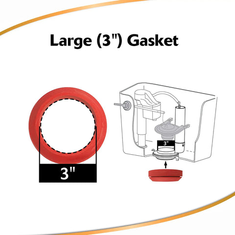 Adjustable 3 Inch Toilet Flush Valve And Tank To Bowl Gasket Kit Fits Most 3 Inch Valves large gasket diagram