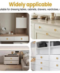 Two Pack Zinc Alloy Cabinet Knobs With Floral 3D Design for dressers, wardrobes, and cupboards, shown on various furniture.