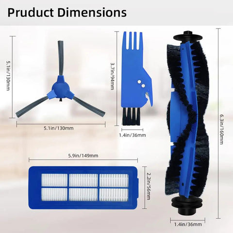 Dimensions of Must Have Spare Vacuum Accessories Kit For Robotic Vacuums Compatible With 11S Max 15C Max 30C Max And G15 G20 Series