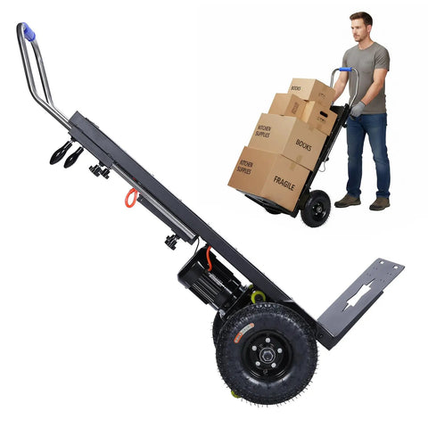 Heavy Duty Electric Stair Climbing Cart With 1500W Motor Handles Up To 880lbs for moving boxes up stairs.