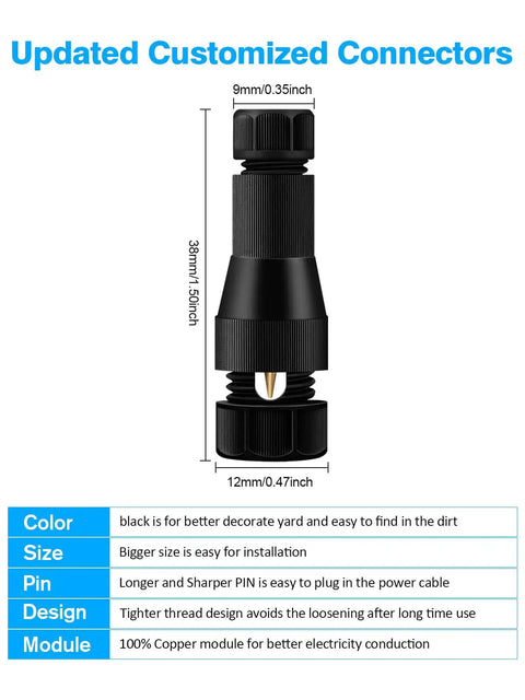 Diagram of Fastlock Outdoor Low Voltage Landscape Light Connectors 16 Pack For Easy No Sweat Quick Install Of Wire Clips featuring dimensions.
