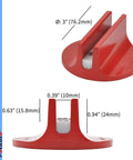 Universal Aluminum Grooved Magnetic Jack Pad For Pinch Welds 0.39 Inch Slot Frame Rail Adapter Heavy Duty Car And Truck Jacking Puck Red