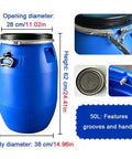 Built Tough As Nails Sealed Plastic Drum With Lid For Shipping And Storage 50L HDPE Industrial Chemical Barrel