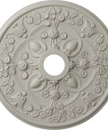 Rose Ceiling Medallion Cream Finish With Thirty One Inch Outer Diameter Lightweight Canopy Hand Painted Detail No Fuss Setup