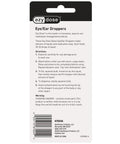 Back of Ezy Dose Glass Ear Droppers package with usage directions, featuring 1 Milliliter Precision Pipettes for precise dosage.