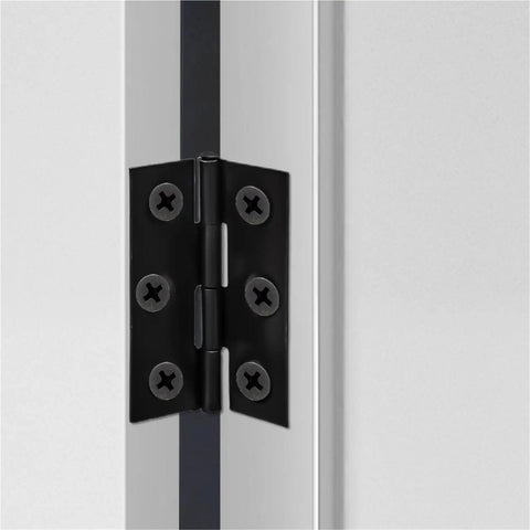 Black Stainless Steel Cabinet And Drawer Butt Hinges With Screws 45mm By 31mm 1mm Plate Flat Folding Hinge Set installed