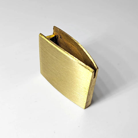 Habaki Ferrule For Katana Wakizashi Tanto Swords Brass DIY Accessory viewed from angled side, showing inner width detail.