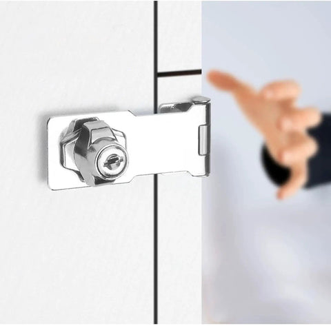 Lock Down Your Gear With These Tough As Nails Keyed Hasp Latches For Toolboxes And Storage Cabinets Brushed Nickel Zinc Alloy Security Hardware With Unique Keys To Keep Your Goods Secure