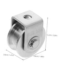 Heavy Duty Stainless Steel Pulley Wheel Set For Sliding Door Tracks, high load capacity, front view with dimensions