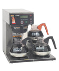 Dual Voltage Commercial 12 Cup Coffee Maker With Back To Back Brews Three Warmers Large 200 Oz Tank Programmable Brew Level And Temperature Cold Brew Lockout Grey Finish Built For Busy Cafes And Offices, front view