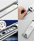 Rock Solid Ball Bearing Drawer Slide With Push To Open Runner Three Section Rail 51 Millimeters Wide Extending 38 Inches close up of installation and steel ball bearings.