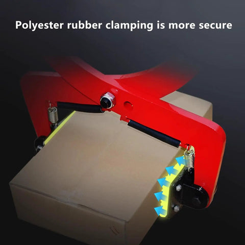 Heavy Duty Stone Lifting Clamps For Smooth Slab Transport On Any Job Site With Adjustable 7 Inch Grips And 716 Lb Capacity shown gripping a box.