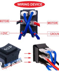 4 Pack Momentary Motor Polarity Reverse DPDT Rocker Switches 12V DC 20A 6 Pin 3 Position ON OFF ON with wiring diagram
