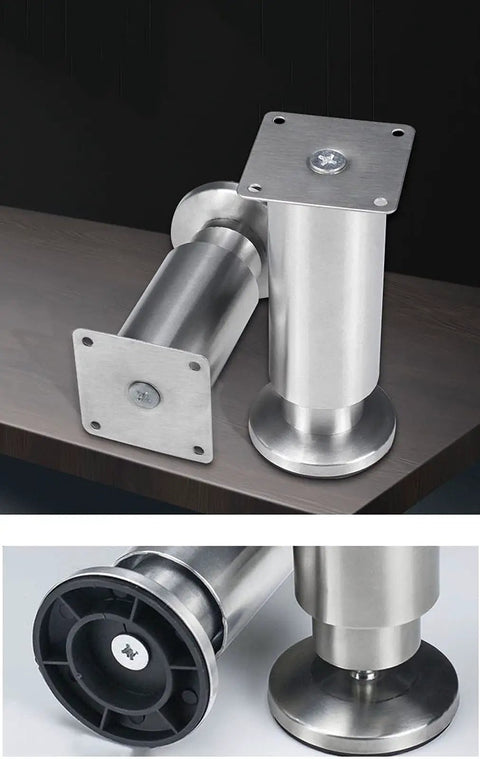 Adjustable Stainless Steel Furniture Legs Set Of 4 Built To Last Table Legs for cabinets, sofas, coffee tables, TV stands support feet