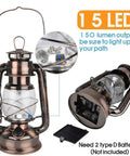 Go Anywhere Retro Vibe Battery Powered LED Hurricane Lantern Copper Finish With Dimmer Switch 15 LEDs 150 Lumen