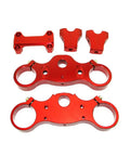 Red CNC Aluminum Triple Clamp Set For Pit Dirt Bike Forks 45mm And 48mm With 22mm Handlebar 165mm Center To Center Durable CNC Aluminum Upgrade For Off Road Motorcycle